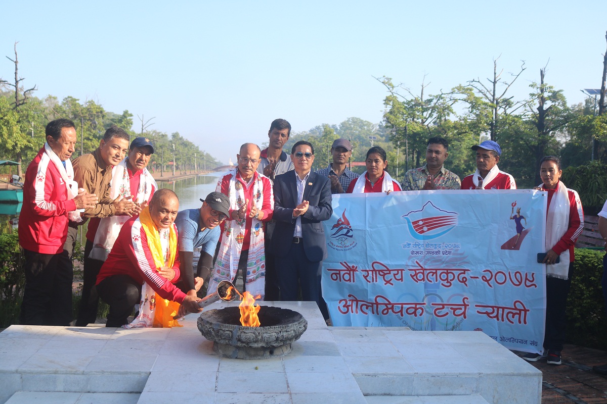 लुम्बिनीबाट ओलम्पिक टर्च र्याली पोखरा प्रस्थान
